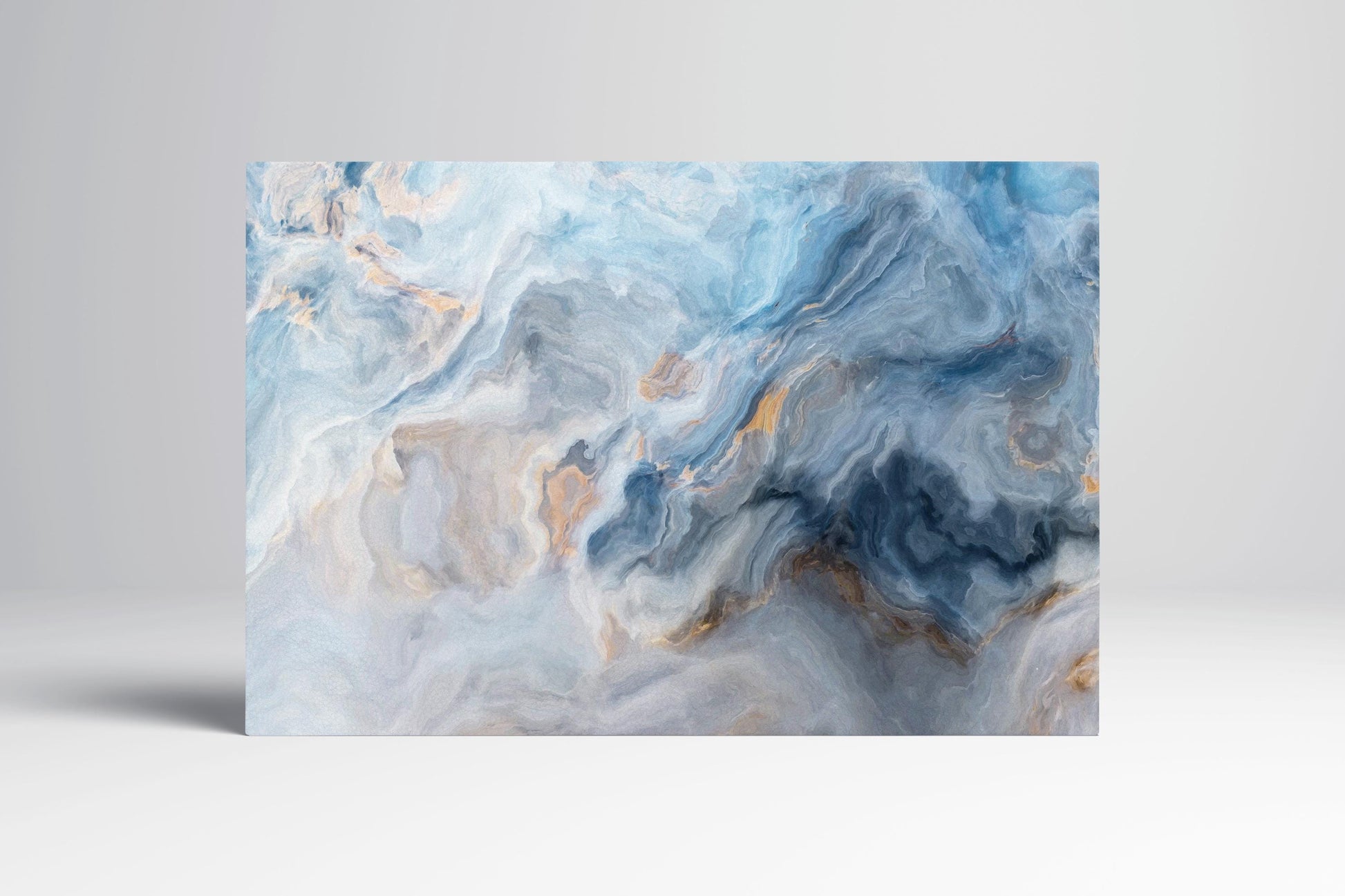 Blue Marble Abstract Copper Vein PETA Approved Eco Leather Single Wall Art