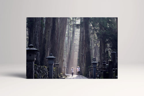 Koyasan Temple pathway canvas eco leather print