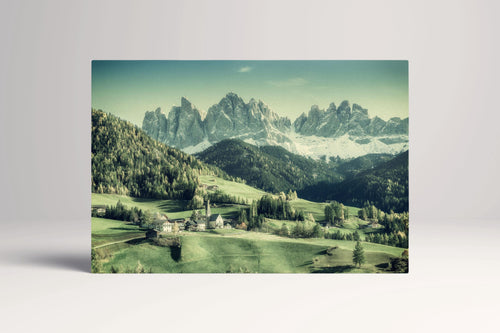 Santa Maddalena Val di Funes Dolomiti canvas eco leather print
