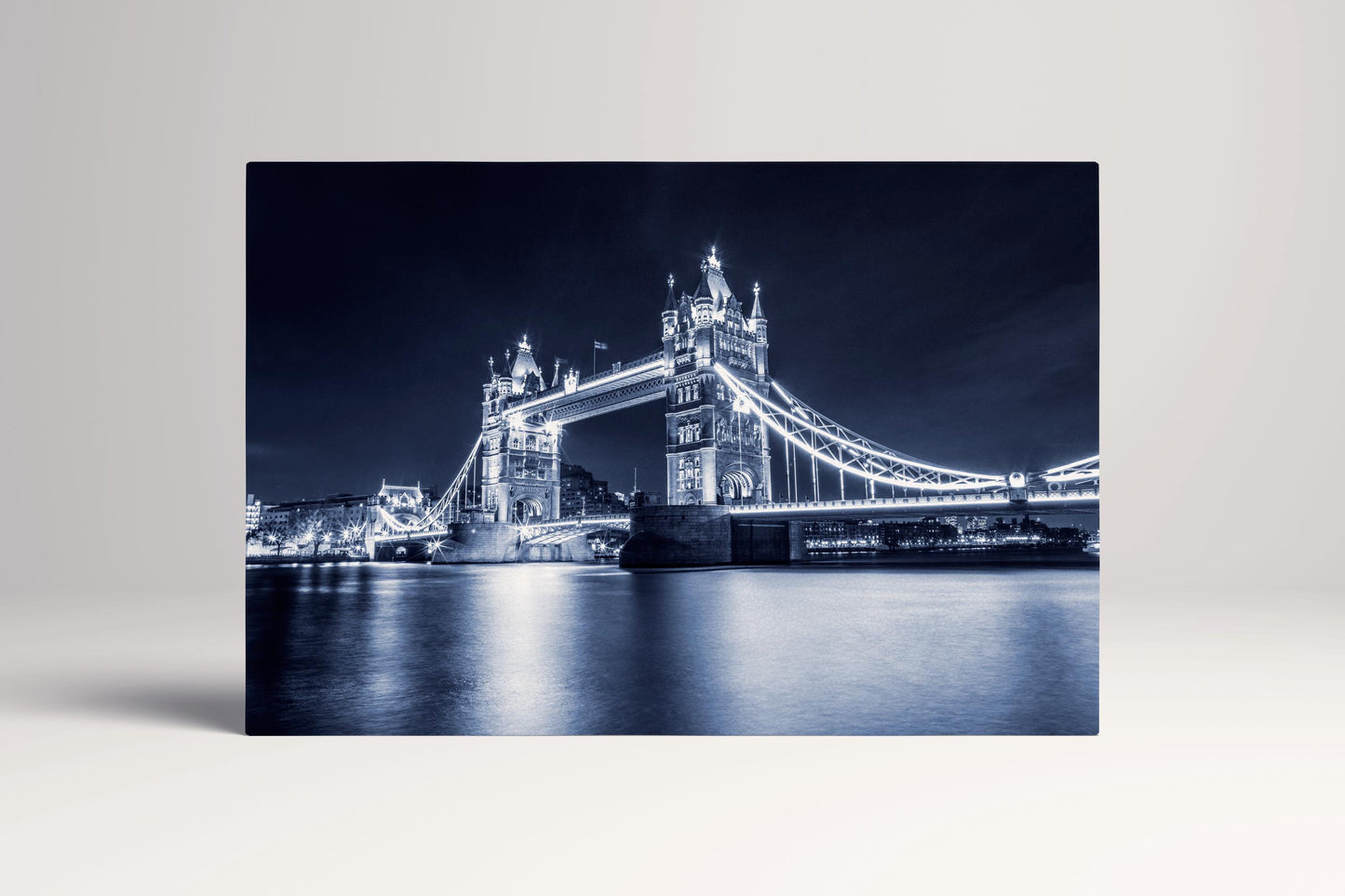 Tower Bridge London at Night Canvas Eco Leather Print