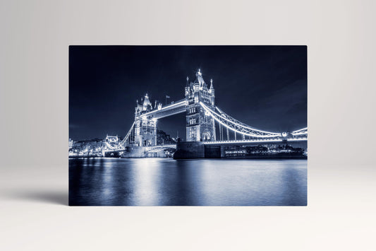 Tower Bridge London at Night Canvas Eco Leather Print