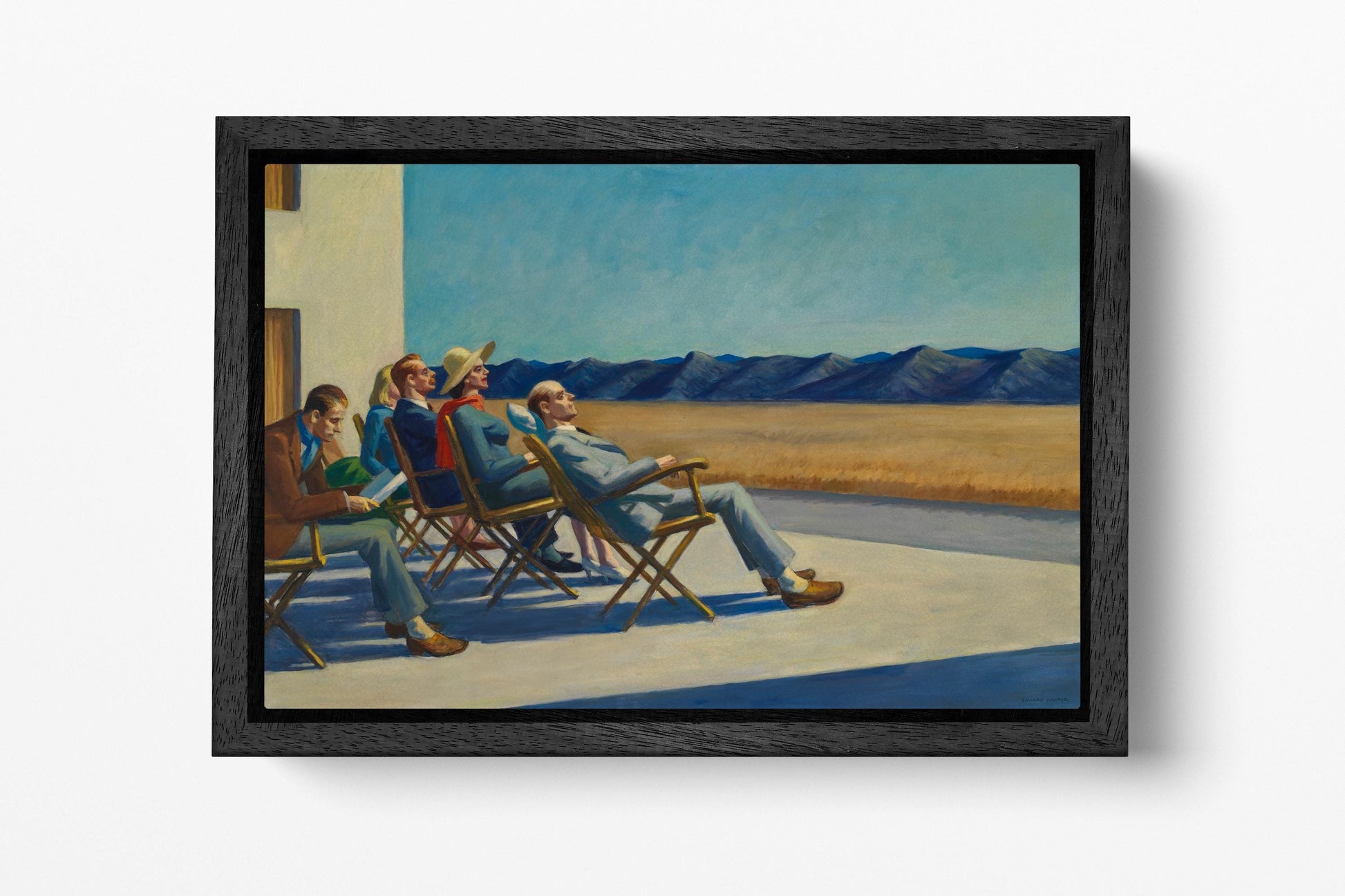 People in the Sun by Edward Hopper Reproduction Black Frame