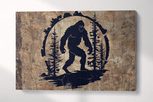 Charger l&#39;image dans la galerie, Legend of the Wild Bigfoot Silhouette Wall Art Eco Leather Canvas Print 3D