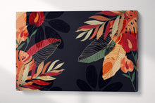 Charger l&#39;image dans la galerie, Tropical Noir Exotic Foliage Art Vibrant Wall Art Eco Leather Print 3D