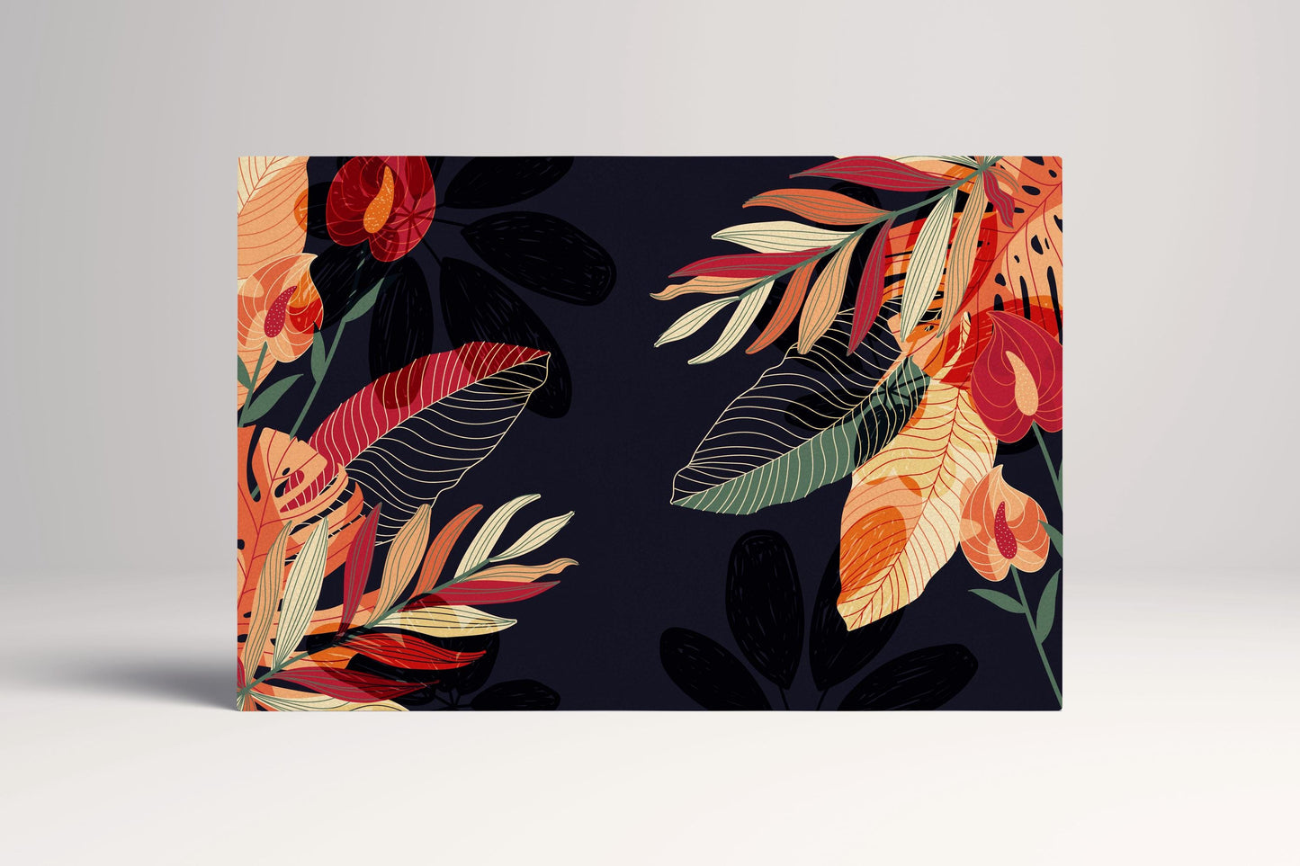Tropical Noir Exotic Foliage Art Vibrant Wall Art Eco Leather Print