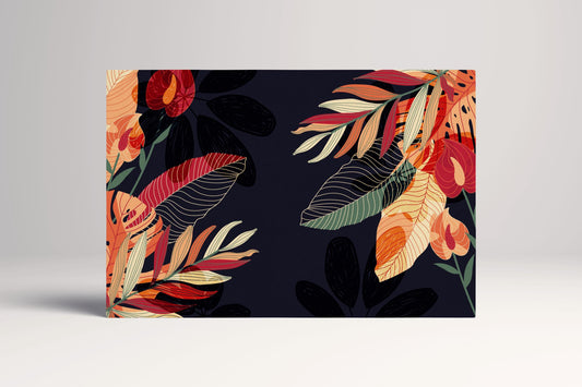Tropical Noir Exotic Foliage Art Vibrant Wall Art Eco Leather Print