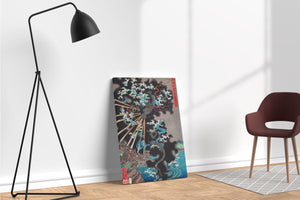 Raiko Battles Dragon by Kuniyoshi Japanese Ukiyo-e Wall Art Eco Leather Reproduction Canvas Ambient