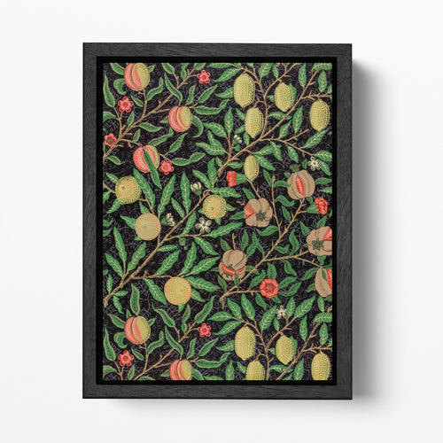 Fruit by William Morris Wall Art PETA Approved Vegan Leather Print Black Frame