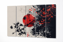 Load image into Gallery viewer, Chaos of the Rising Sun Japanese Ink Wall Art Eco Leather Canvas Print 5 Panels
