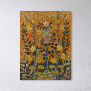 Émile Bernard “Les Roses” Art Nouveau Floral Print on Vegan Leather Canvas Closeup