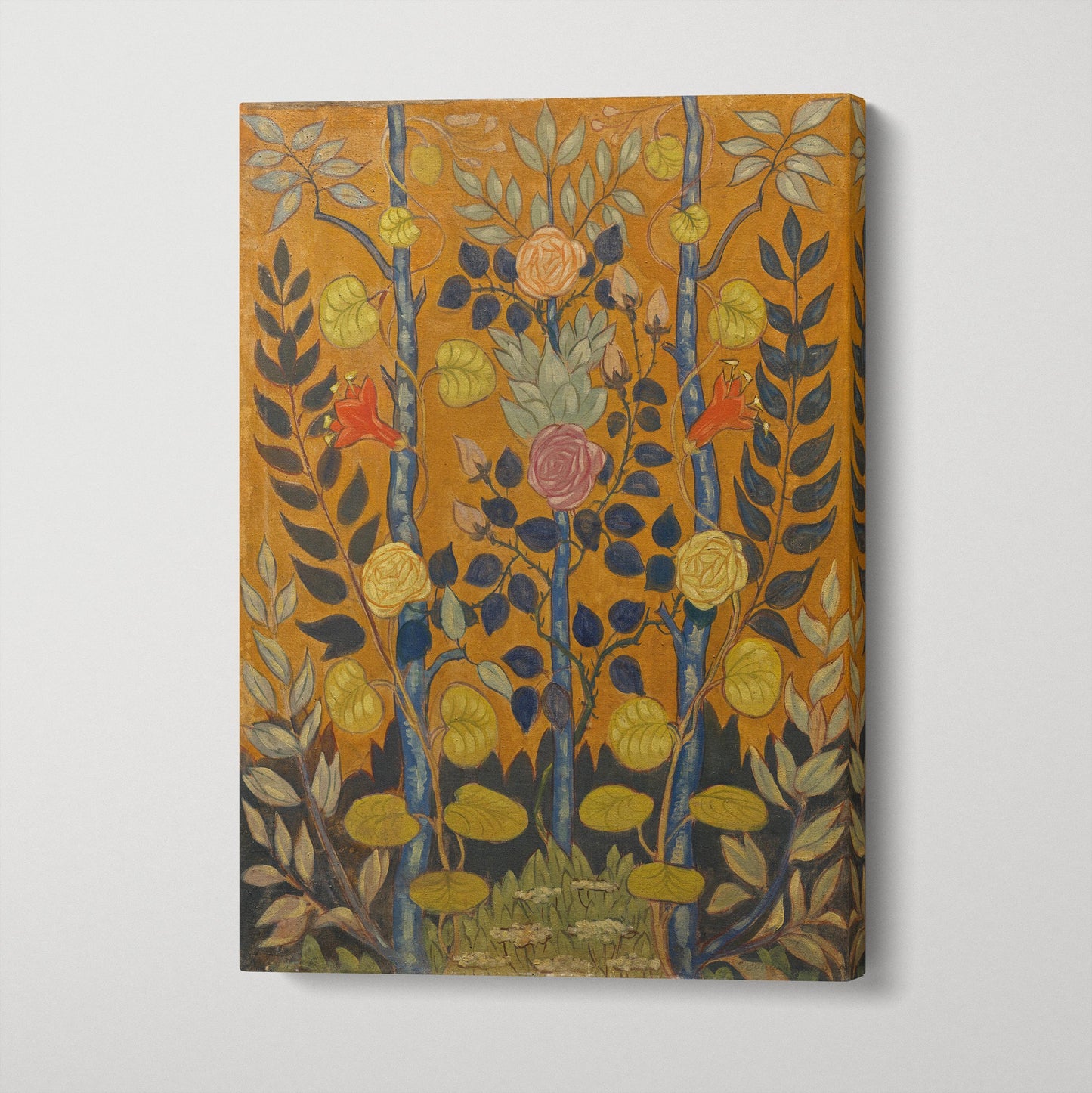 Émile Bernard “Les Roses” Art Nouveau Floral Print on Vegan Leather Canvas Gallery Wrap