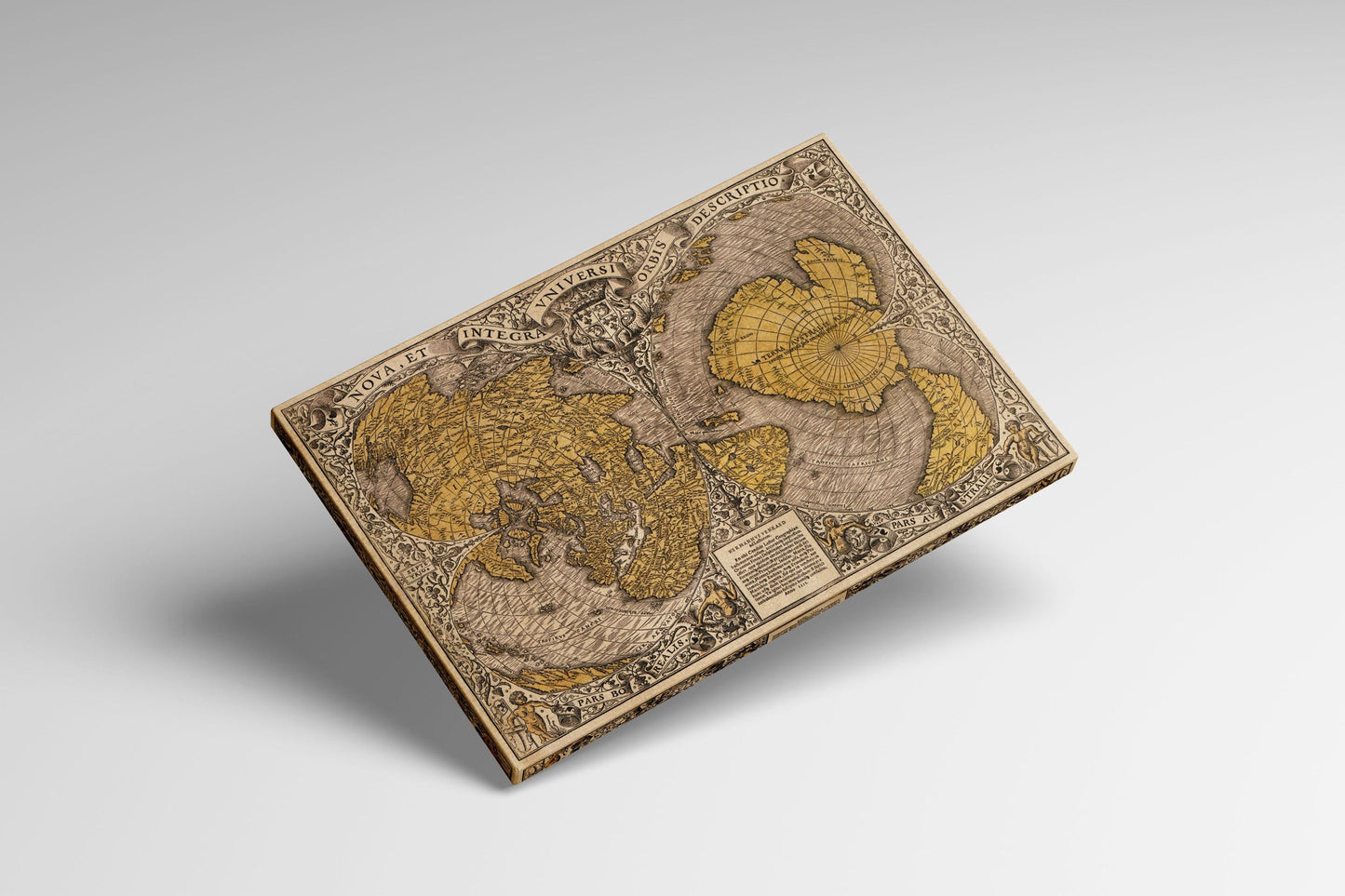1531 Oronce Finé Vintage Map Of The World Wall Art Canvas Eco Leather Print Levitating