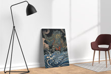 Load image into Gallery viewer, Dragon Rising Kuniyoshi Japanese Ukiyo-e Wall Art Eco Leather Reproduction Canvas Ambient