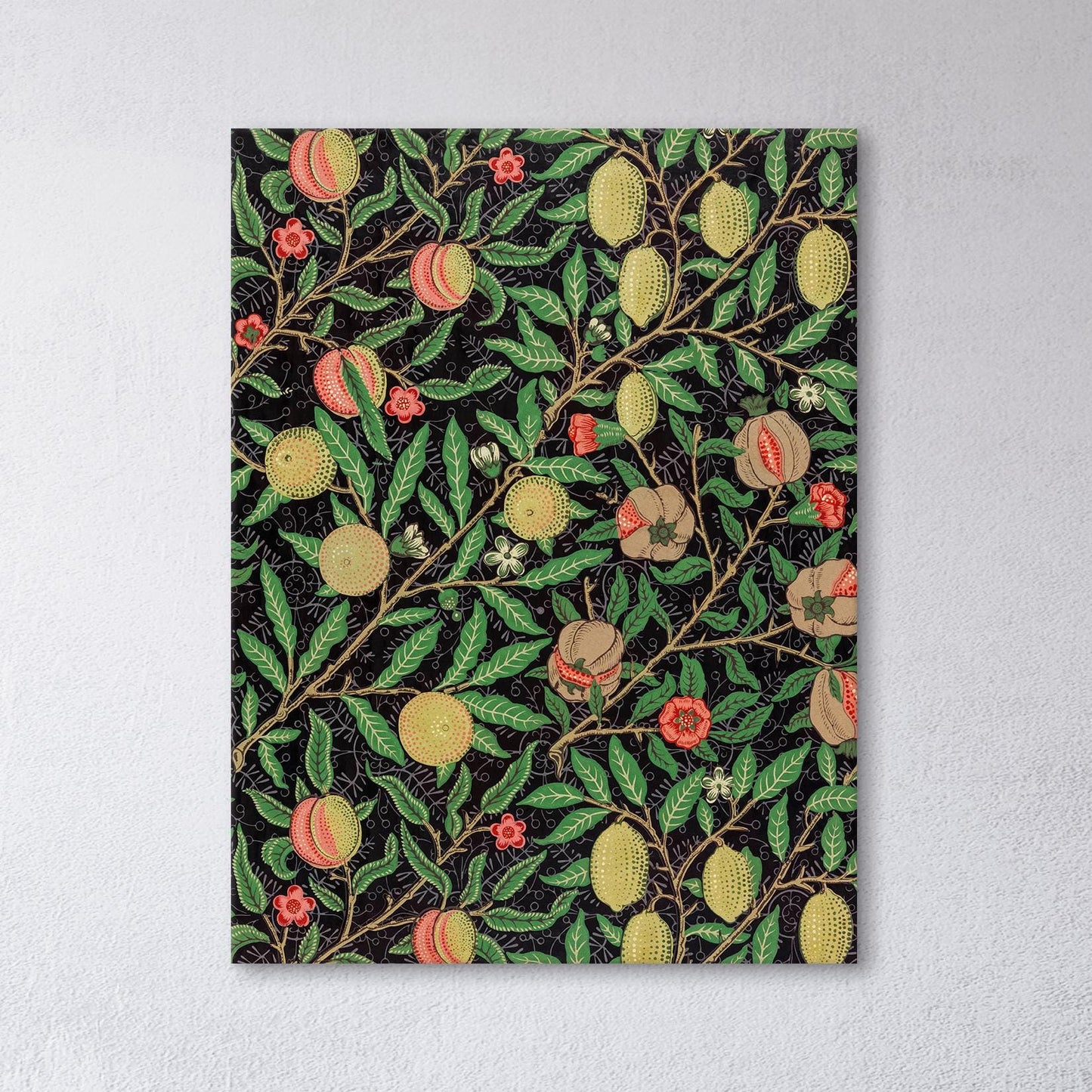 Fruit by William Morris Wall Art PETA Approved Vegan Leather Print Closeup