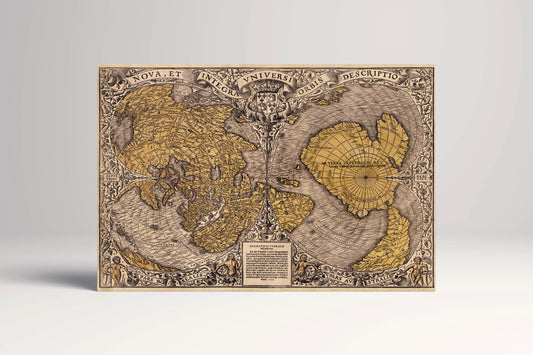 1531 Oronce Finé Vintage Map Of The World Wall Art Canvas Eco Leather Print
