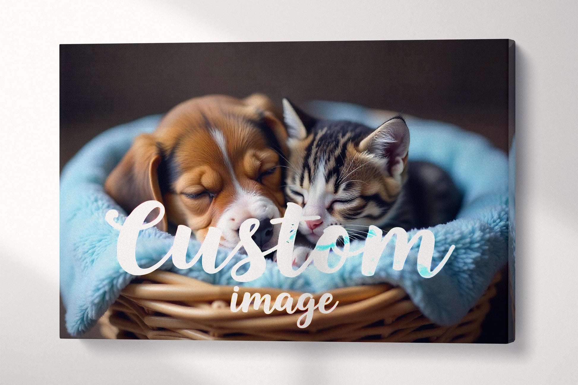 Custom Eco Leather Canvas Print: Personalized Wall Art, Handmade in Italy