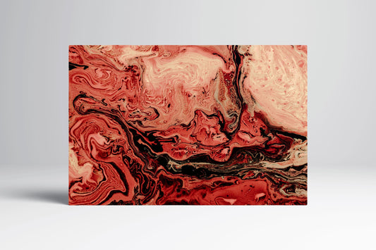 Red Marble Abstract Eco Leather Wall Art Single Frame