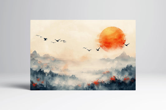 Eternal Sunrise Harmony Eco Leather Wall Art Single Panel Frame