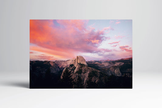 Half Dome Yosemite Pink Sunset PETA Approved Faux Leather Art