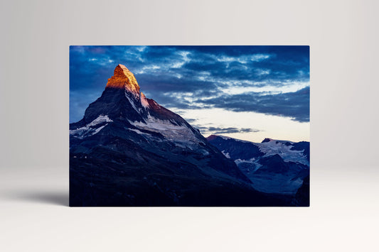Cervino Sunnegga Zermatt PETA Approved Faux Leather Alpine Wall Art Canvas Made in Italy
