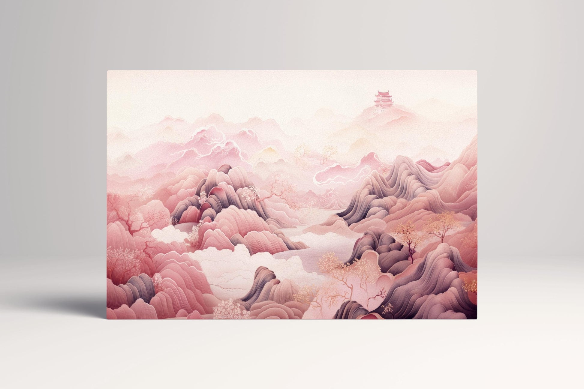 Whispers of the Pink Mountains Eco Leather Wall Art Print Canvas