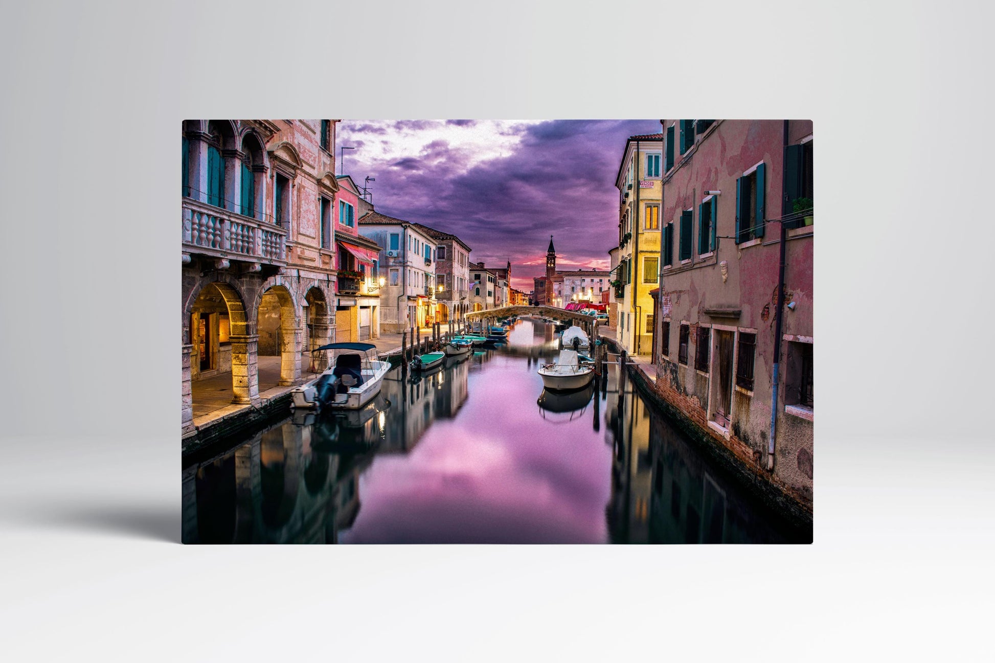 Venice Grand Canal at Dawn Eco Leather Wall Art Frame