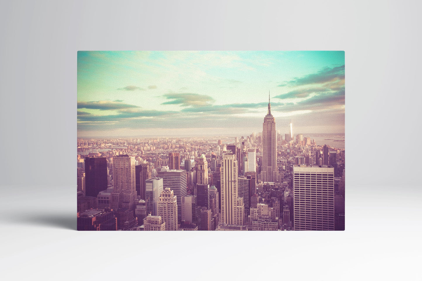 New York City Manhattan Vintage Eco Leather Wall Art Print