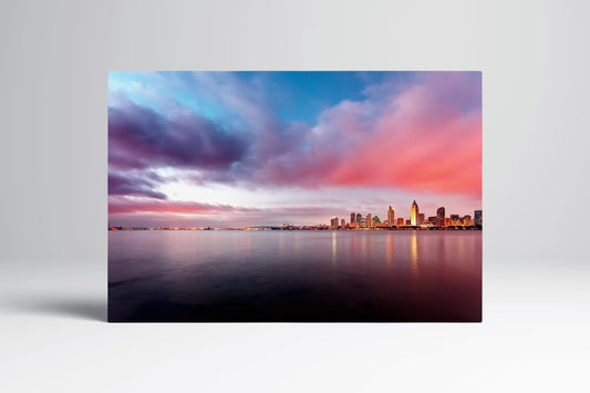 San Diego Eco Leather Wall Art Print US Coastal Skyline