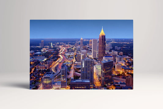 Atlanta Skyline PETA Approved Eco Leather Canvas Gallery Wrap