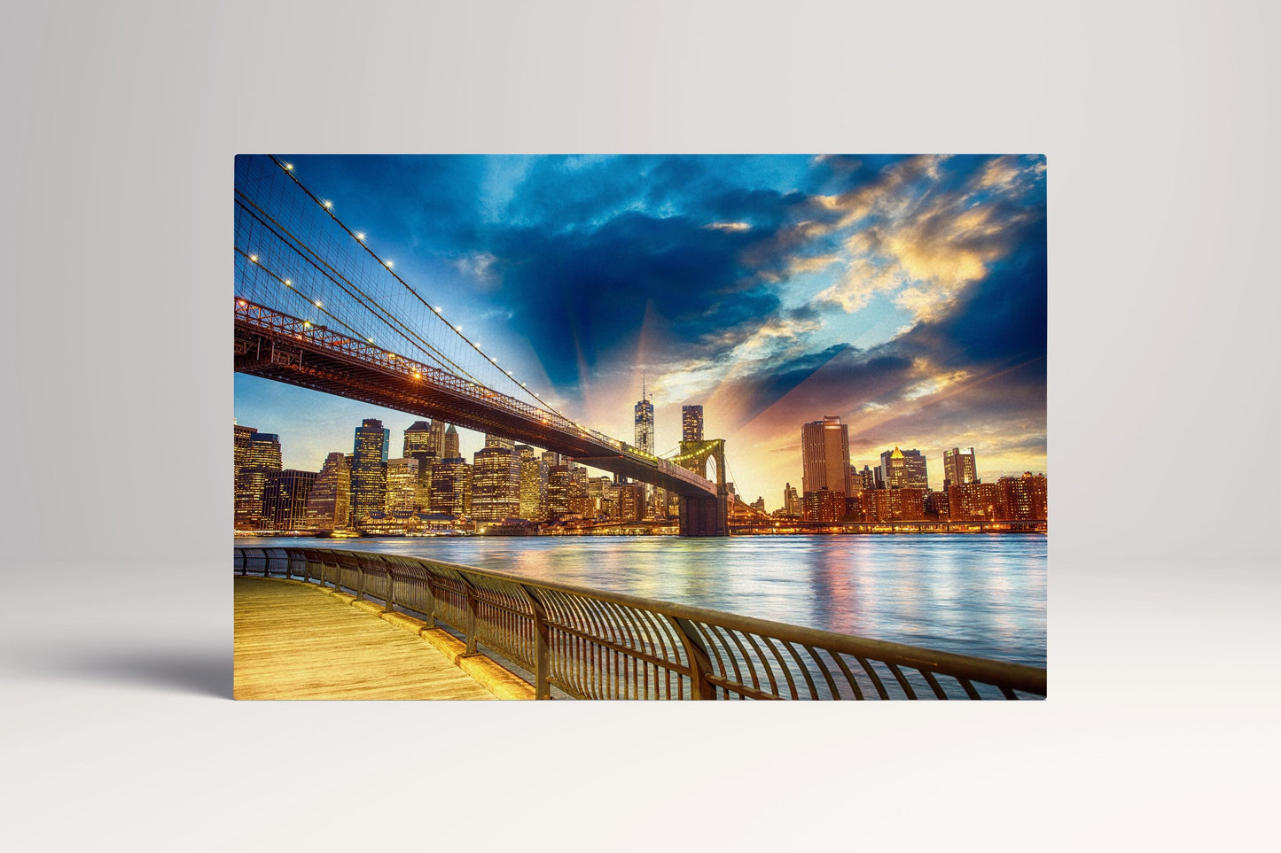 Brooklyn Bridge NYC PETA Approved Eco Leather Canvas Wall Art