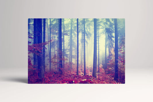 Magic Forest Wall Art Vintage Filter Canvas Print on PETA-Approved Vegan Leather
