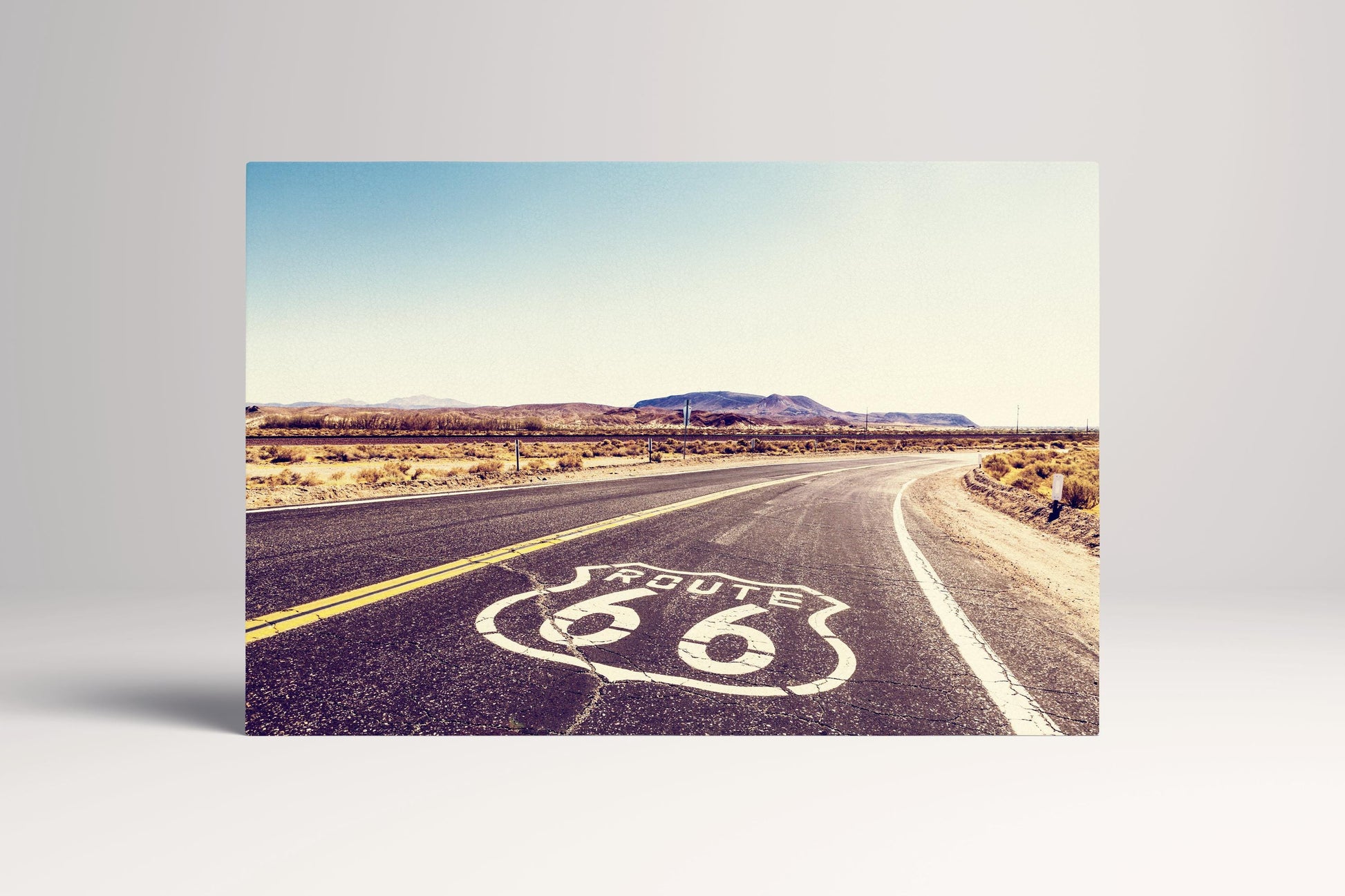 Route 66 Wall Art Canvas Leather Print
