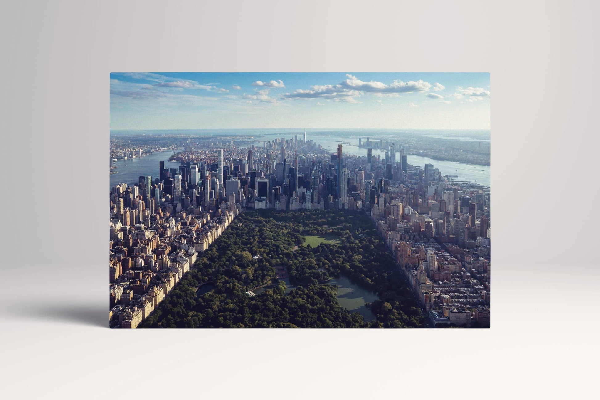 Central Park New York City Aerial View Canvas Eco Leather Print, Made in Italy!