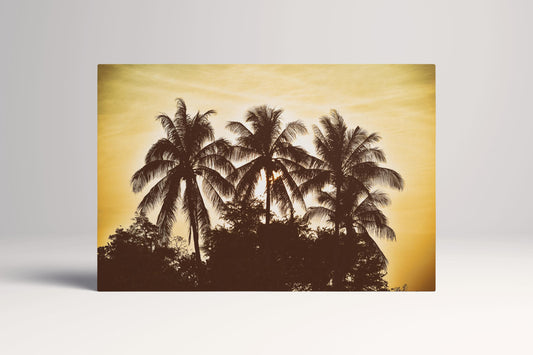 Vintage Palm Trees Tropical Art PETA Approved Eco Leather Canvas Single