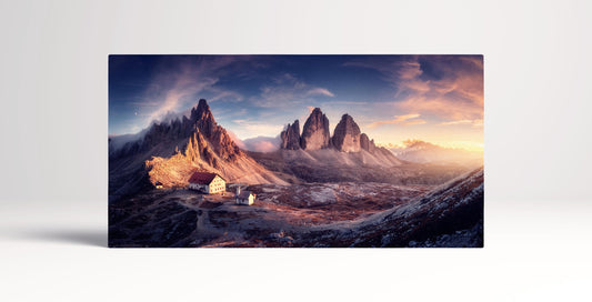 Tre Cime di Lavaredo Italian Mountain Eco Leather Wall Art Frame Single