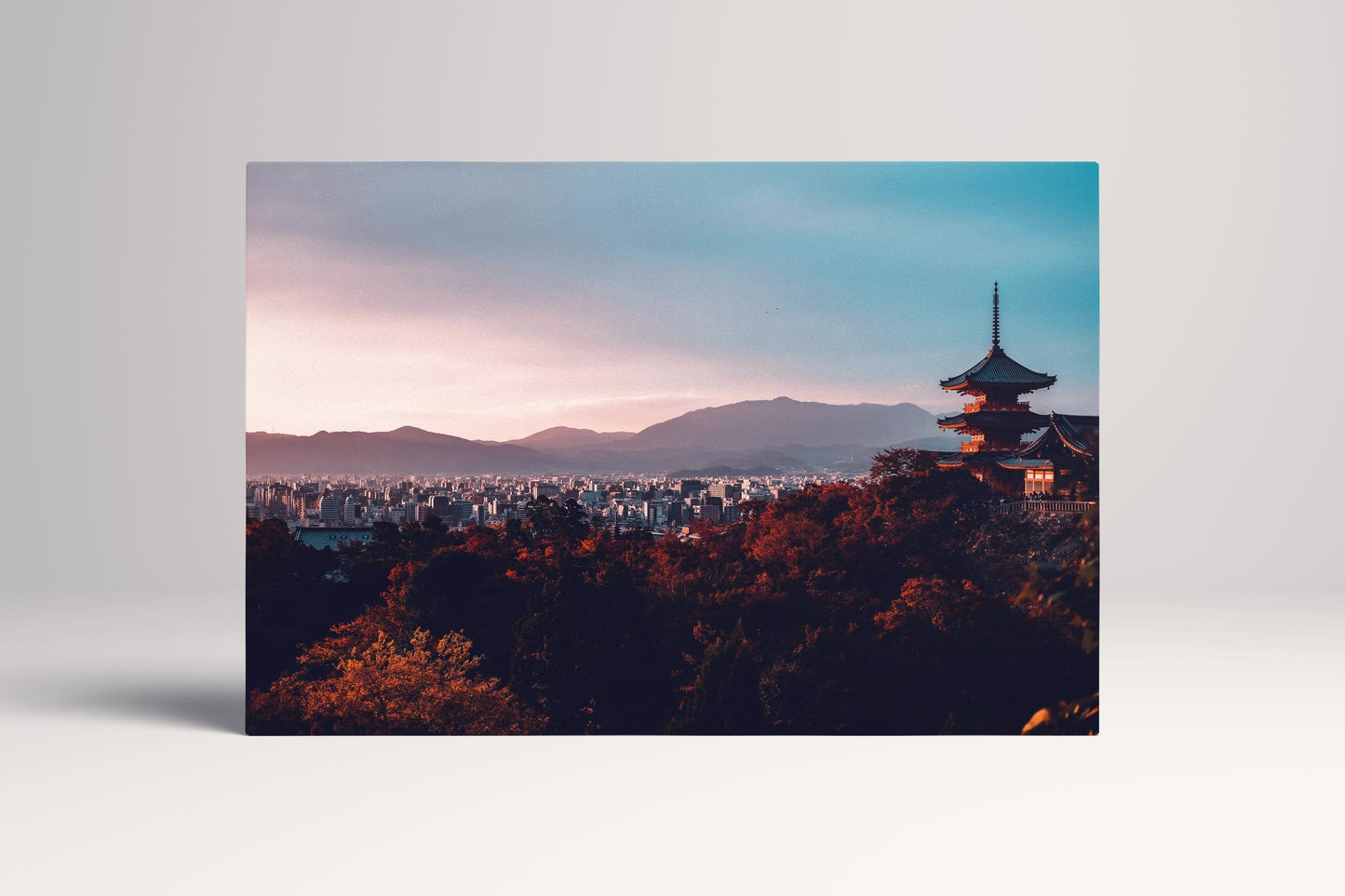 Kiyomizu-dera Temple Kyoto Sunset PETA Approved Eco Leather Single Panel Art