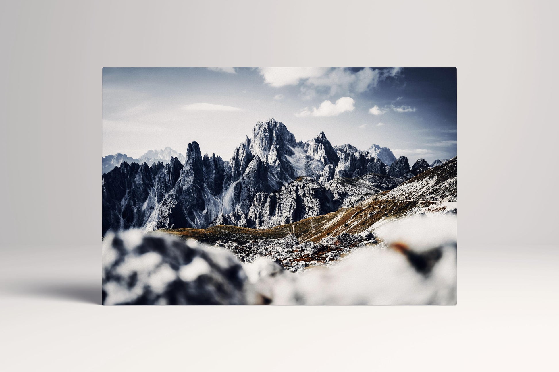 Dolomites Italy Cadini di Misurina Mountain Peaks PETA Approved Eco Leather Wall Art