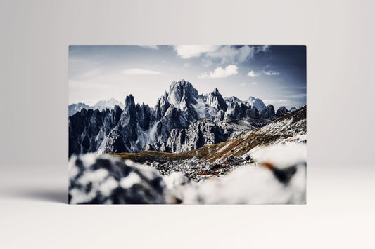 Dolomites Italy Cadini di Misurina Mountain Peaks PETA Approved Eco Leather Wall Art