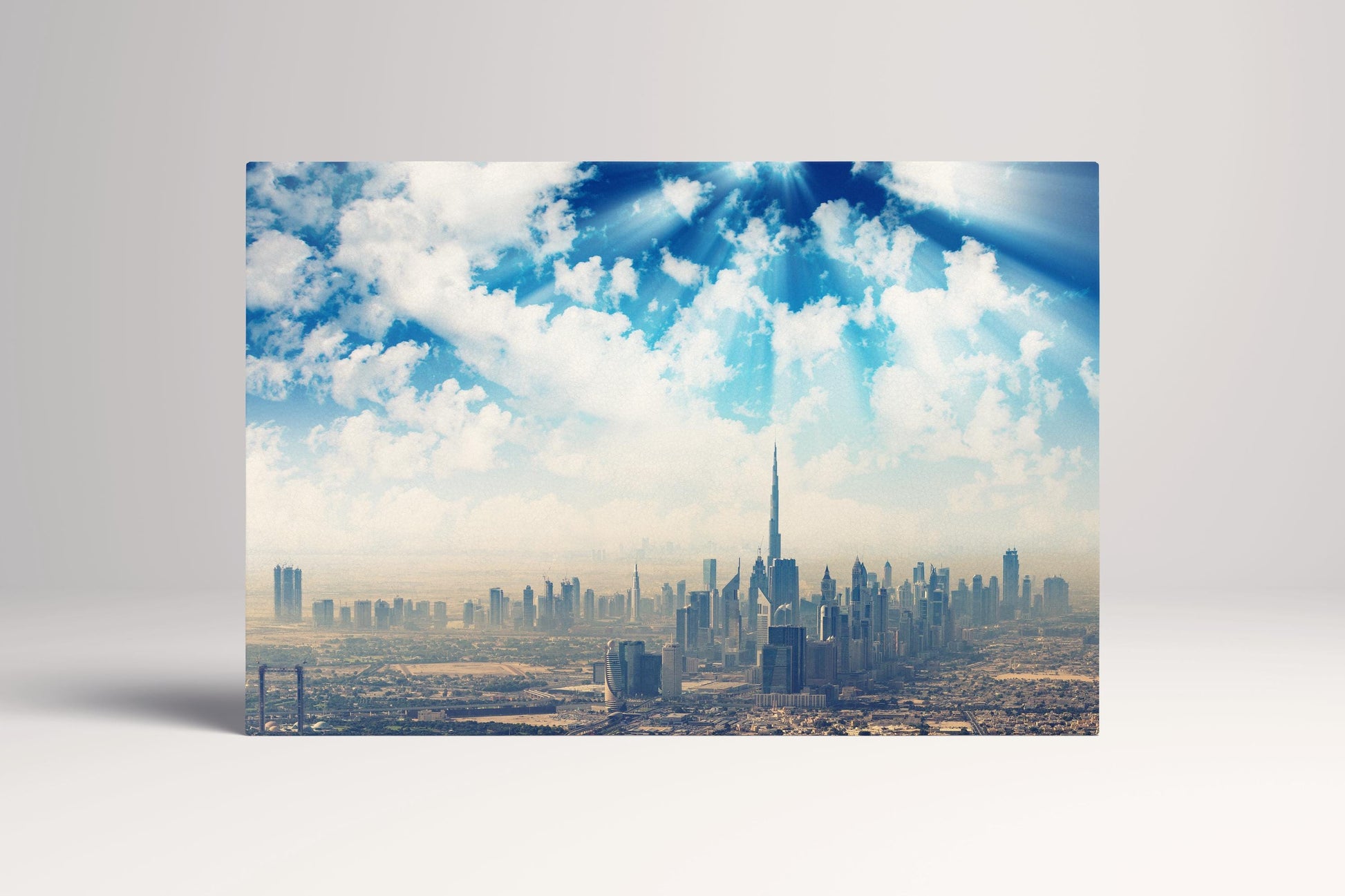Dubai Skyline Burj Khalifa PETA Approved Eco Leather Canvas Single Art