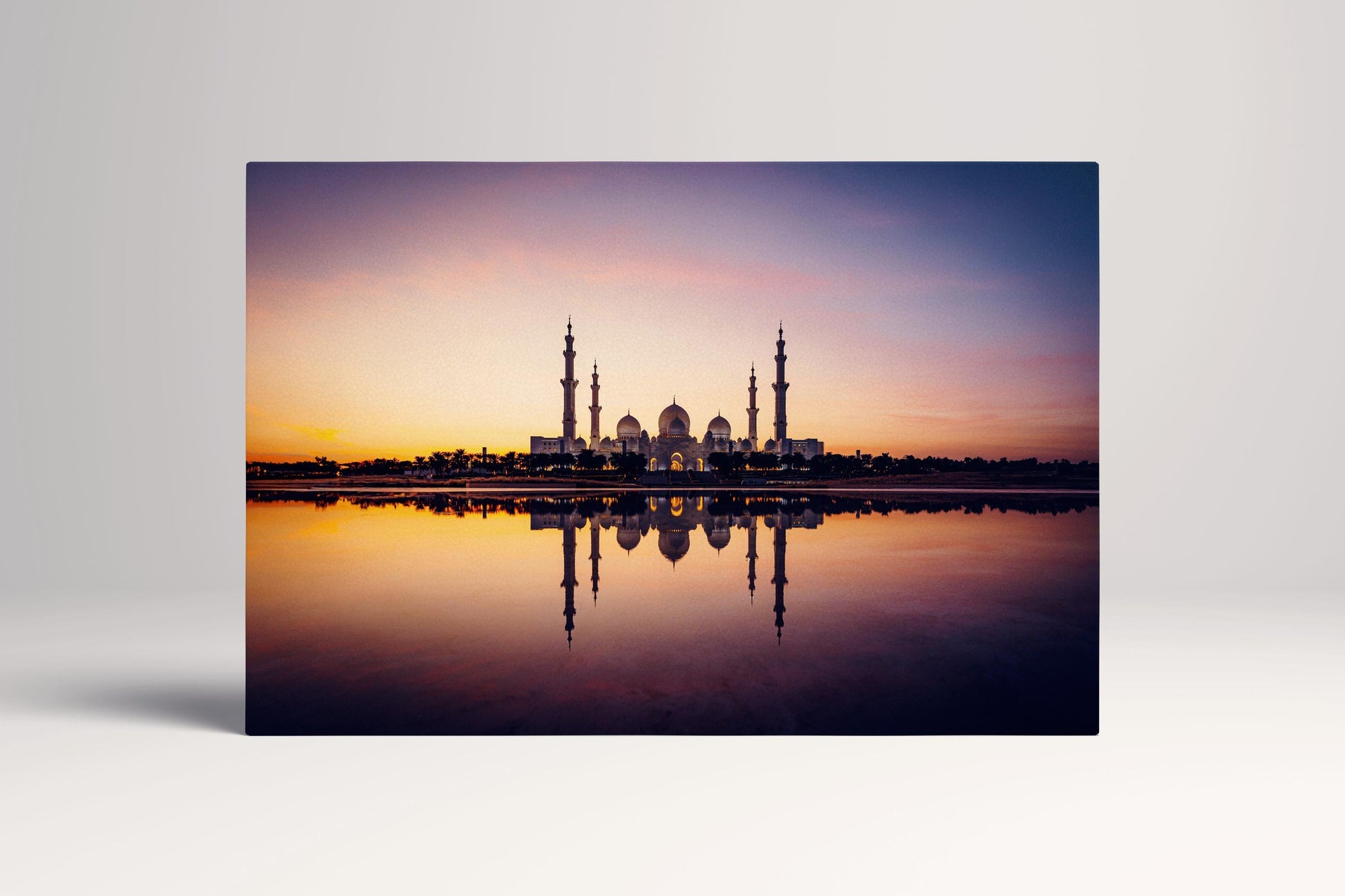 Sheikh Zayed Mosque Sunset Abu Dhabi PETA Approved Eco Leather Single Panel