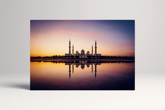 Sheikh Zayed Mosque Sunset Abu Dhabi PETA Approved Eco Leather Single Panel