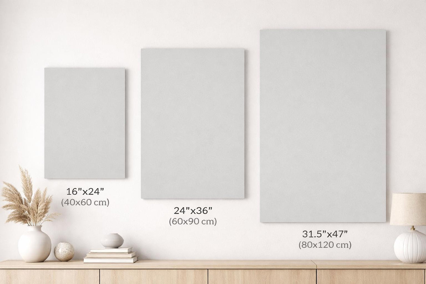 Asian Lanterns Glow PETA Approved Eco Leather Canvas Single Panel Art Floating Frame Size Chart