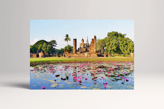 Buddhist Temple Sukhothai Thailand PETA Approved Eco Leather Canvas Single Art