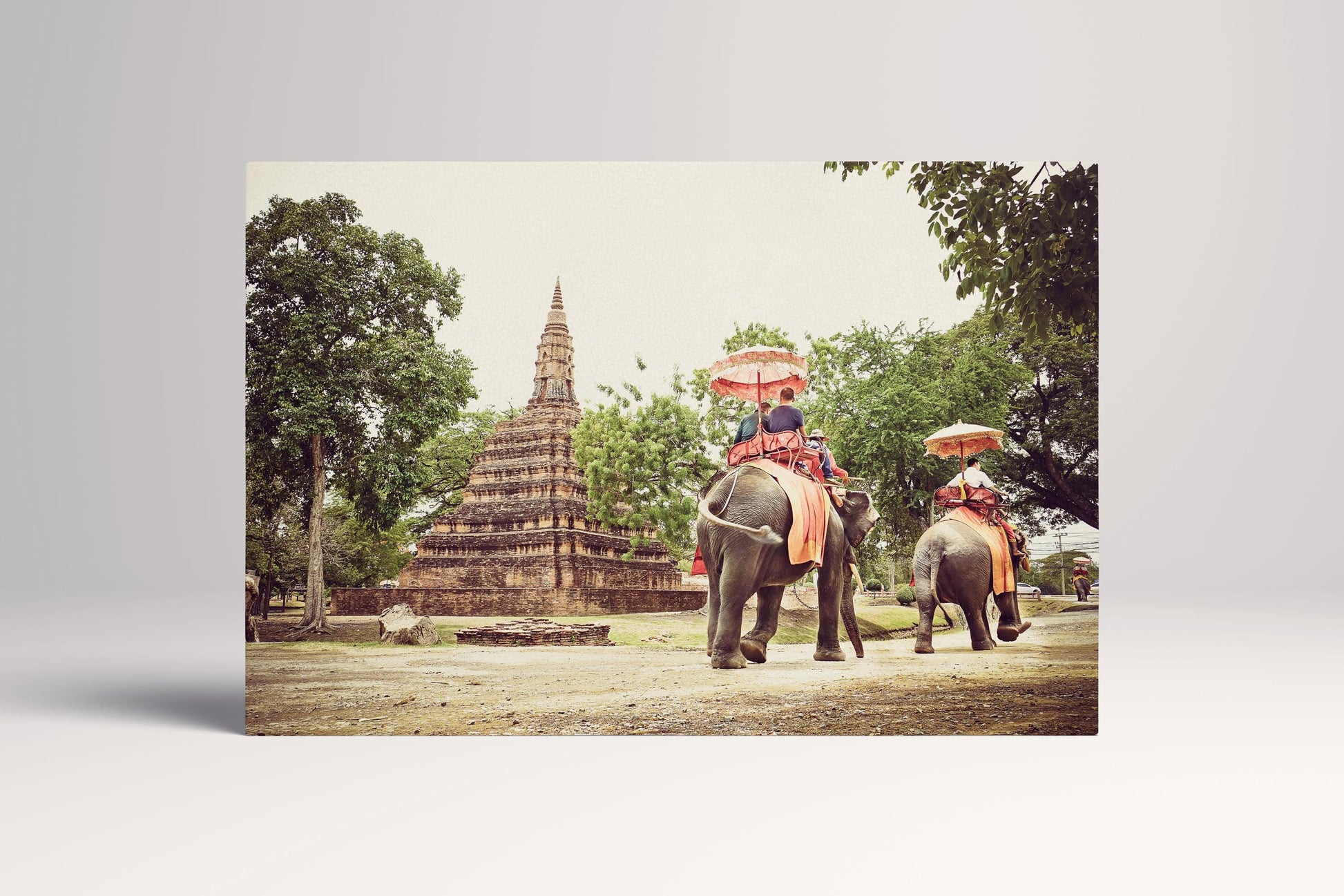 Ayutthaya Thailand Ancient Temple PETA Approved Eco Leather Canvas Single Art