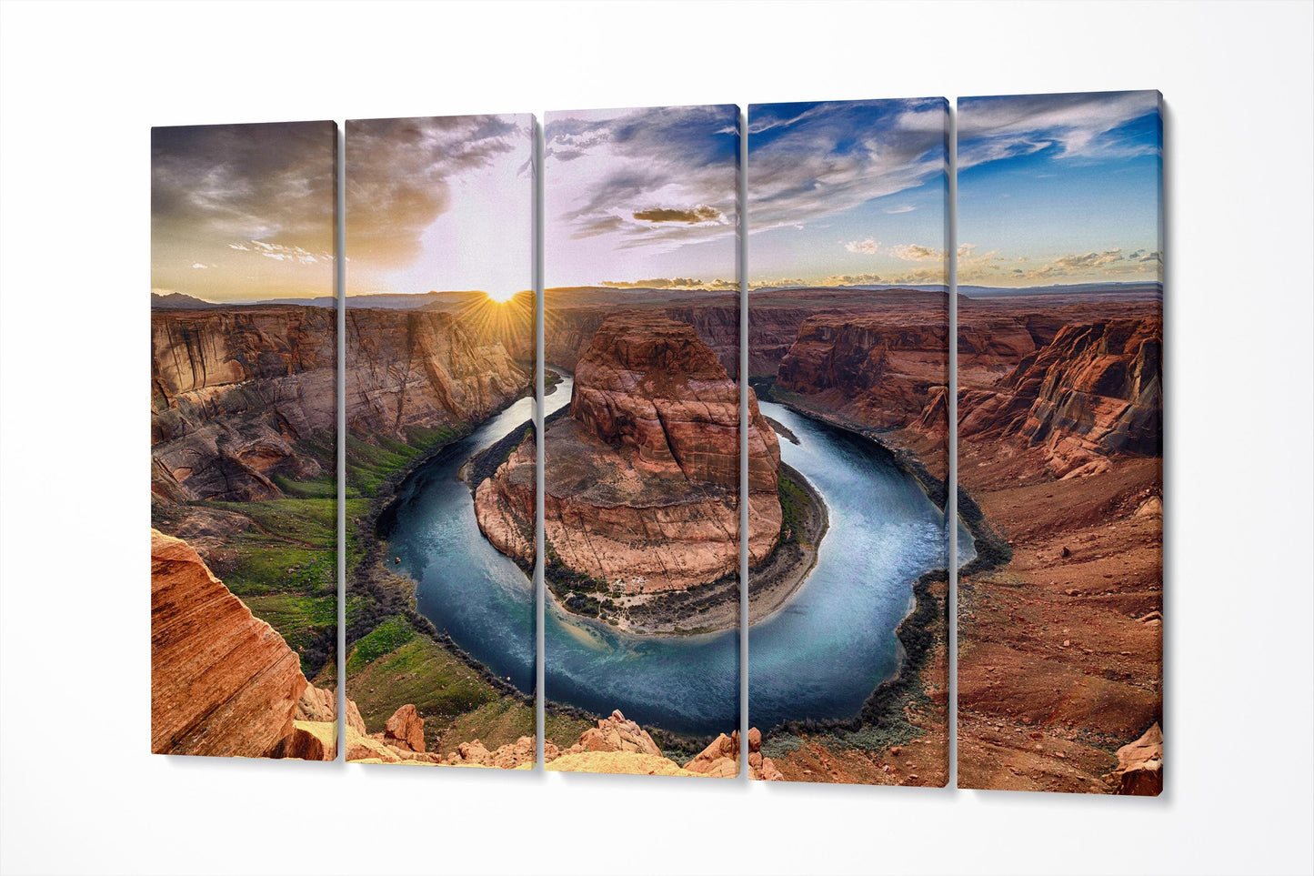 Horseshoe Bend Arizona Grand Canyon PETA Approved Ecopelle Canvas 5 Panels Art