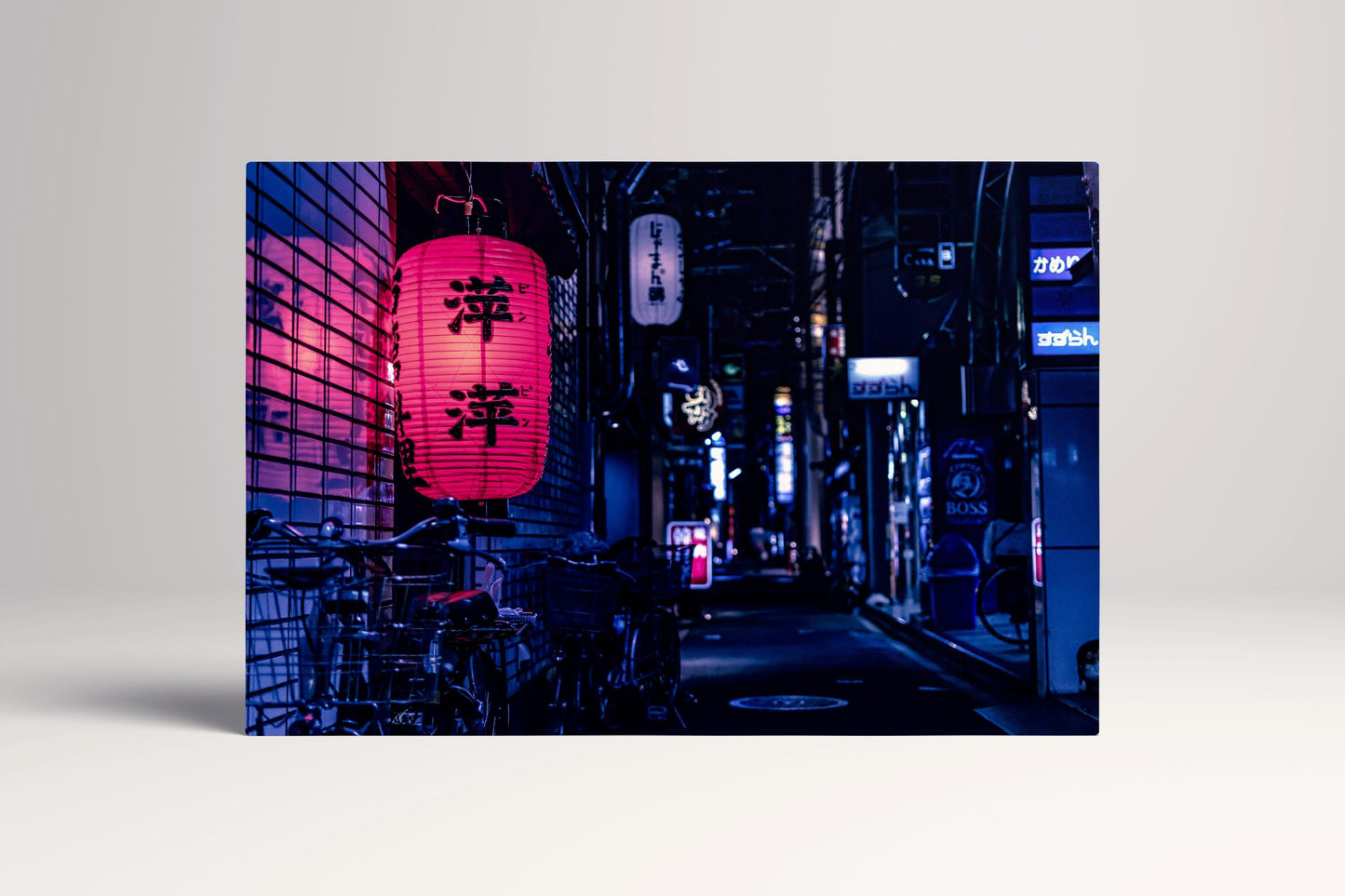 Kyoto Japan Street Lantern Night PETA Approved Eco Leather Wall Art