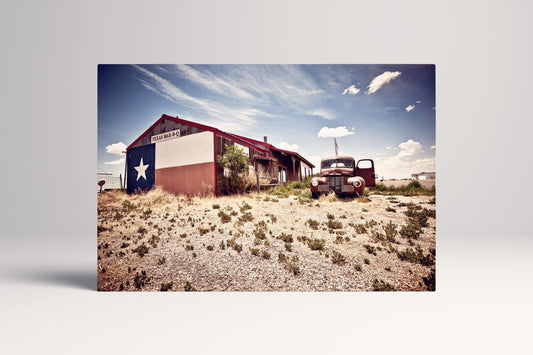 Texas BBQ Route 66 Vintage Sign PETA Approved Eco Leather Single Art
