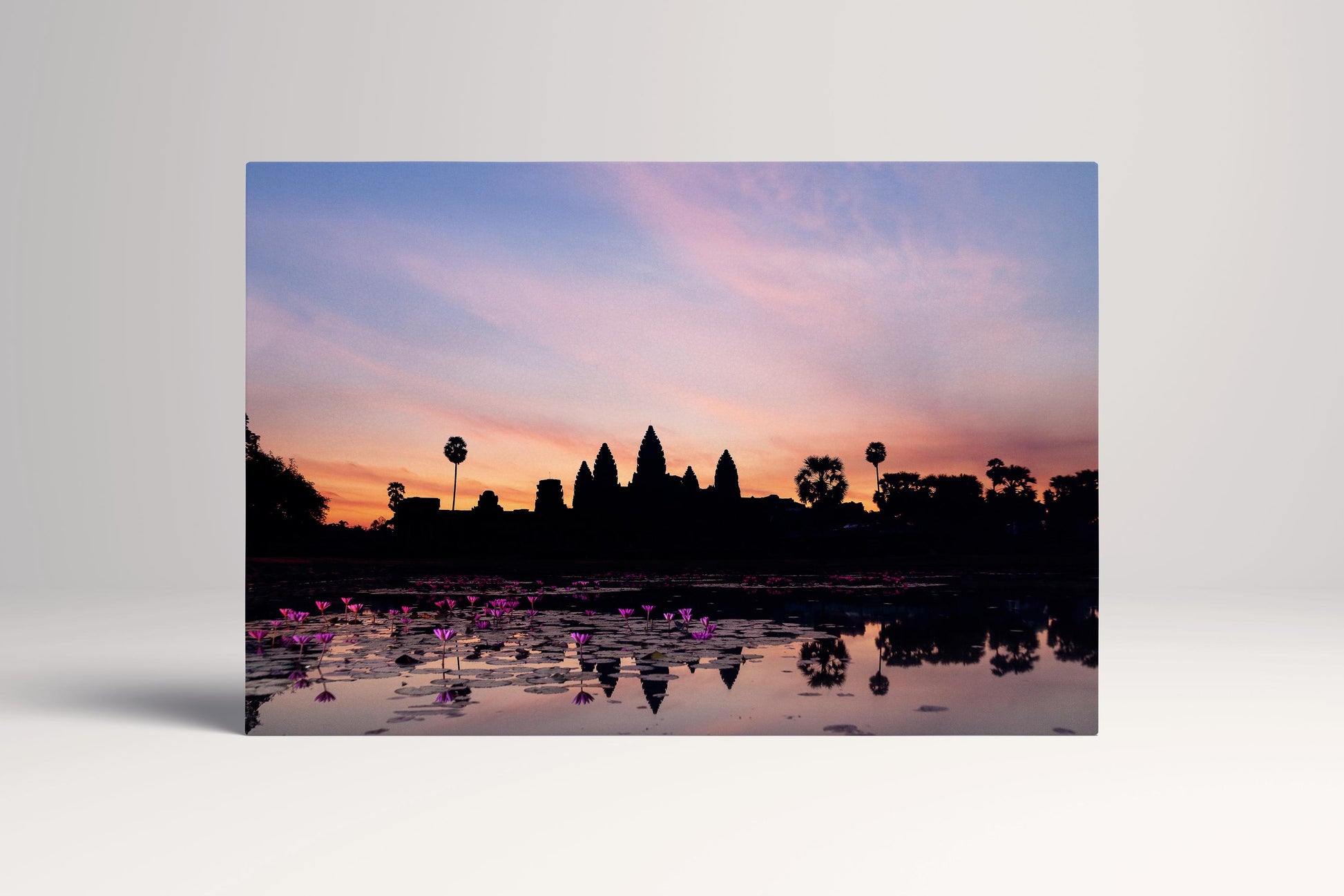 Angkor Wat Sunset Cambodia PETA Approved Eco Leather Single Panel Wall Art