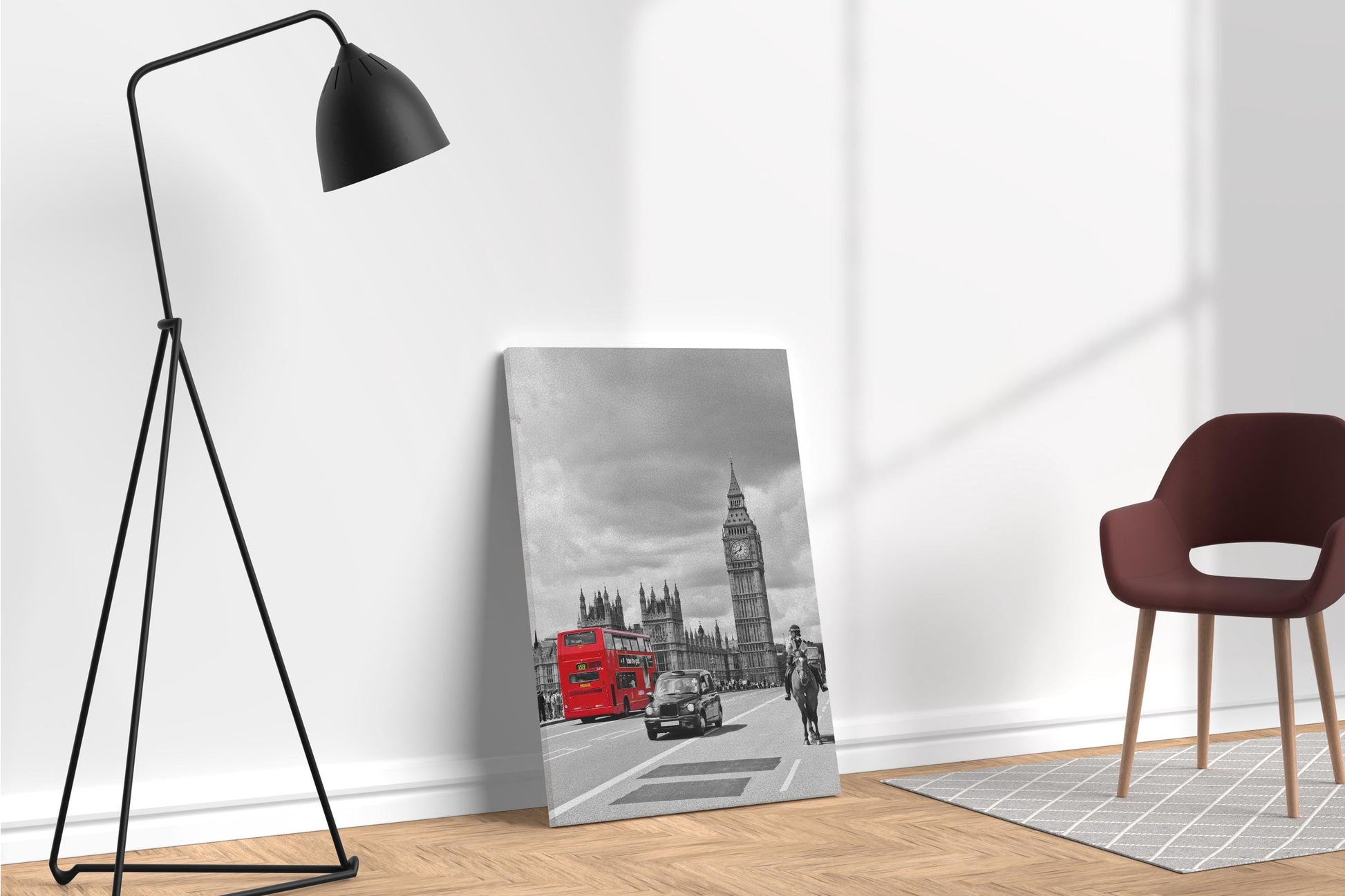 Big Ben, London wall art canvas eco leather print Made in Italy