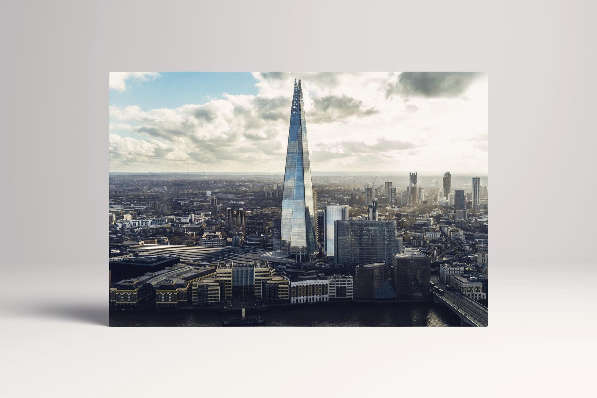 London Shard Skyline Cityscape PETA Approved Eco Leather Single Panel Wall Art